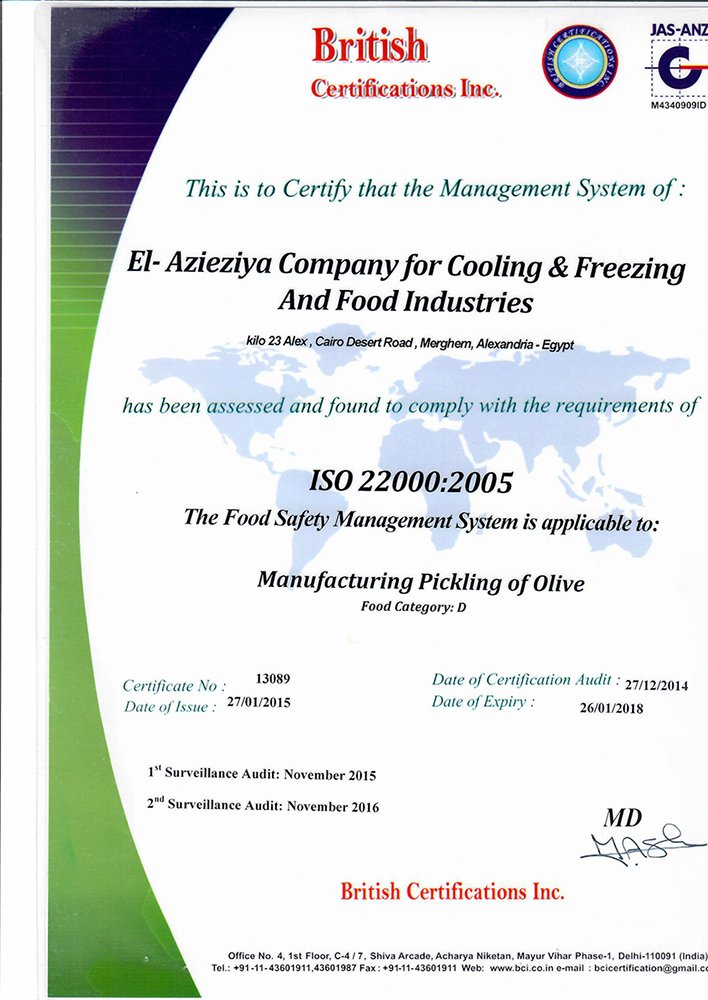 ISO 22000 Certificate